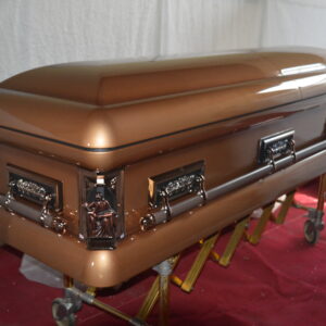 Steel casket with swing handles (last supper)
