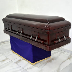 Highly glossy finish dark brown imported casket swing handles