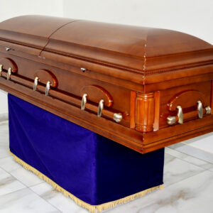 Glossy finished matt finished casket with swing handles