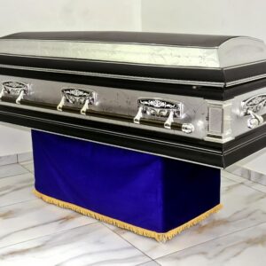 Dark matt finished imperial casket with silver swing accessories (silver linning)