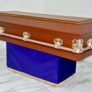 Matt finished supreme casket with rose gold stationary handles