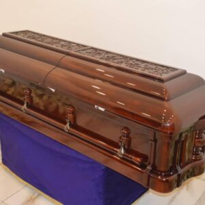 Highly glossy finish dark brown imported casket swing handles (presidential)